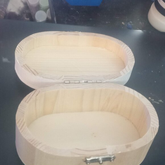 Handmade Unfinished Wood Jewelry and Trinket Box - Picture 2 of 9